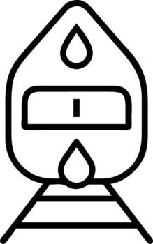 Train front view line art with headlight design and railway tracks vector