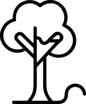 árbol icono con negrita contorno en minimalista estilo vector