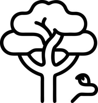 árbol icono con rama mano gesto en contorno estilo vector