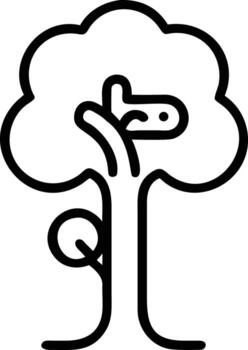 Tree line art with squirrel and nest illustration isolated design vector