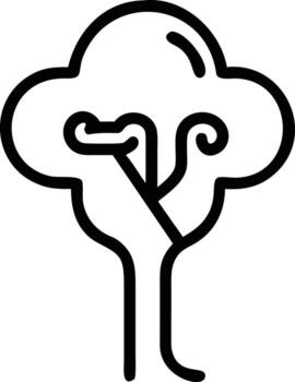 Tree outline illustration simple line art minimalist design element vector