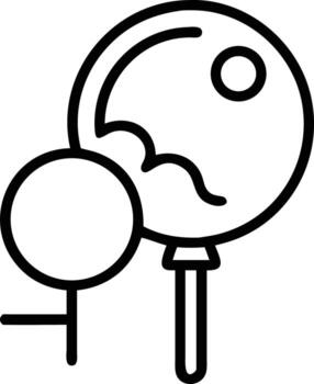 Two balloons outline with string and ribbons, line art style vector