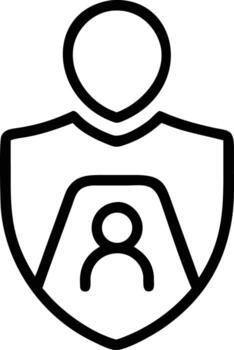 usuario identidad proteccion proteger icono en sencillo línea Arte estilo vector