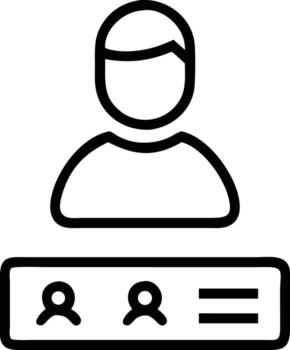 usuario interfaz línea icono de dos personas con menú opción vector