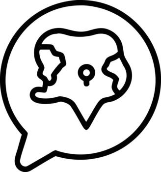 World map inside speech bubble icon design for infographic elements vector