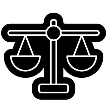 judicial proceso icono vector
