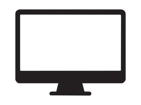 negro silueta de computadora monitor aislado en blanco fondo, gráfico ilustración. concepto de tecnología, computadora pantalla, electrónico dispositivo, icono, logo, diseño elemento. vector