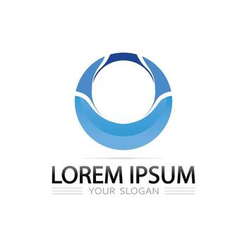 Abstract Ocean Wave Design in Circular Icon for Nature Branding vector