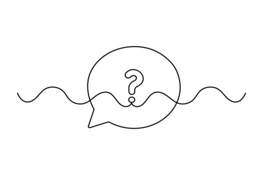 continuo soltero línea bosquejo de charla burbuja en limpiar minimalista contorno estilo aislado en blanco vector