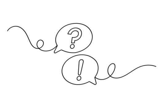 Continuous line sketch of dialogue bubble in minimalist outline isolated on white illustration vector