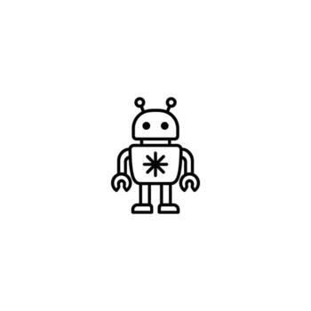 Classic Friendly Robot Character vector