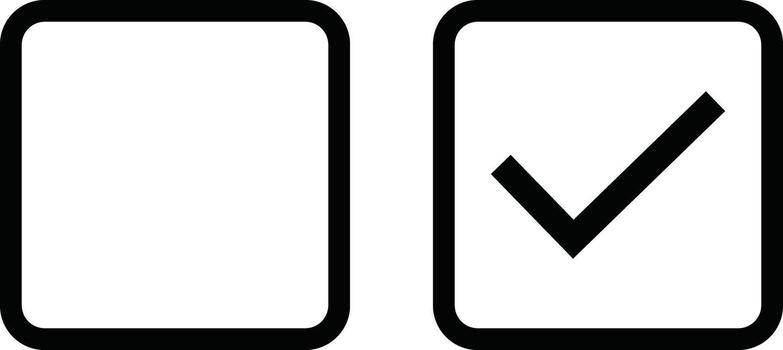 Checkbox icon set with blank . Check and uncheck icons . vector