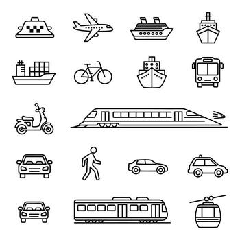 art of collection of icons representing business analysis, data review, and task management vector