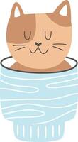 Cat In Cup vector