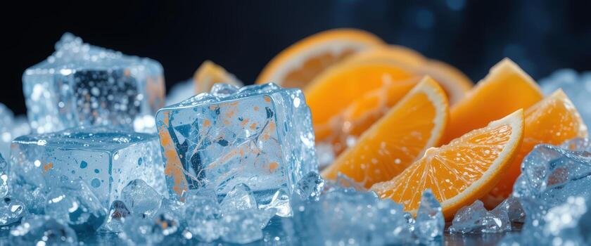 Cool Citrus Delight Orange Slices and Sparkling Ice photo