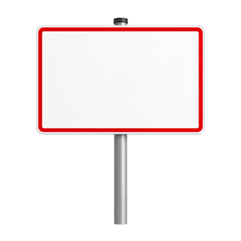 vacío rectangular firmar con un rojo borde. aislado en un transparente antecedentes. png