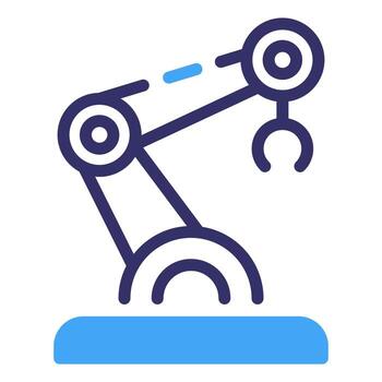 un simplificado ilustración de un robótico brazo, un símbolo de moderno automatización y precisión en fabricación. eso Destacar el pulcro diseño y tecnológico avance en el campo de robótica vector