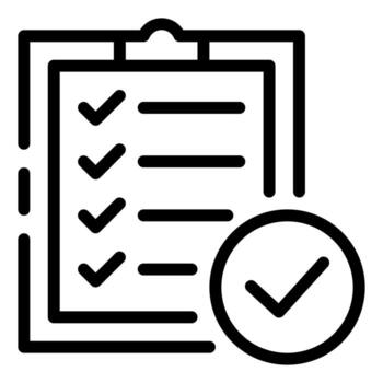 A checklist with a checkmark, symbolizing task completion, is ready for use. This meticulously crafted illustration of a clipboard with a comprehensive list represents tasks fulfilled. vector
