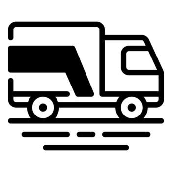 un pulcro, moderno entrega camión, el epítome de eficiente transporte, navega el abierto camino, simbolizando rápido Servicio y logístico precisión. vector