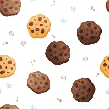 sin costura modelo con chocolate chip galletas vector