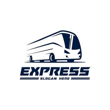 express bus logo with speed lines design vector