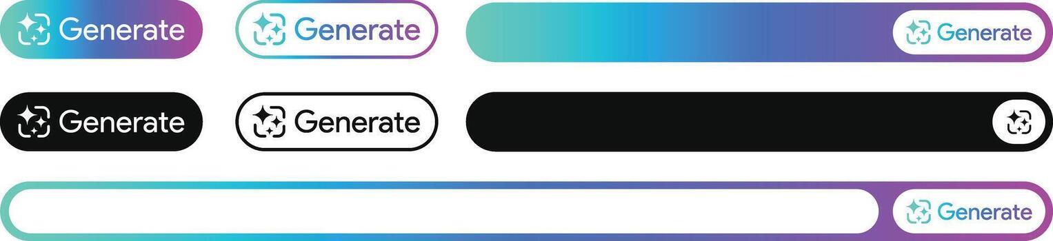 AI Prompt Bar Illustration. Futuristic chat interface with gradient buttons, Machine Learning, Artificial Intelligence, Ideas star icon vector