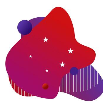 Dynamic abstract shapes with gradient colors and star accents create vibrant modern design elements vector