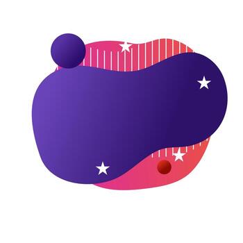 Dynamic abstract shape with vibrant gradient and playful stars for modern design. vector