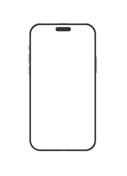 Realistic smartphone template with blank empty vertical screen silver frame and minimal design. Isolated telephone on white background ideal for presentations ads or showcasing mobile app layouts vector