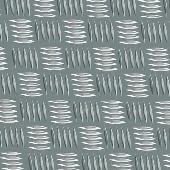 Abstract pattern with metallic, leaf-like scales on a gray background. Ideal for modern design, wallpapers, fashion, or surface textures. vector