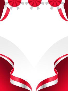 wavy red and white flag background with copy space for text. indonesia national day, suitable for banner vector