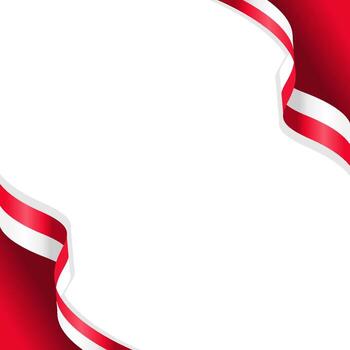 wavy red and white flag frame background with copy space for text. indonesia national day, suitable for banner and social media post vector