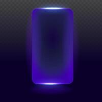 Long Neon Button Banner Shape with Blue Light Futuristic Design vector
