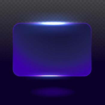 UI Neon Rectangle Rounded Purple Glowing Frame Shape with Futuristic Tech Style vector