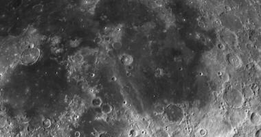 yegua nubio en rotación en el lunar superficie de el luna, 3d representación video