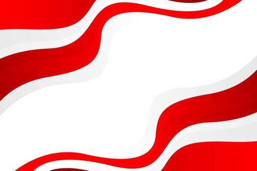 Abstract red and white wave background. Indonesian flag color theme vector