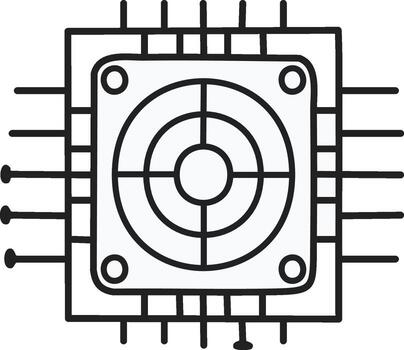 Computer sensor icon vector