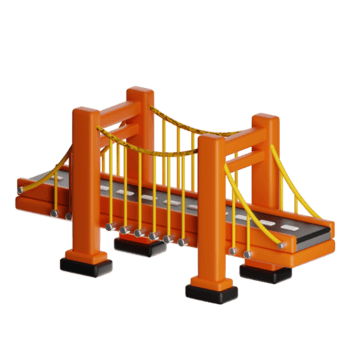 Colorful bridge illustration design png