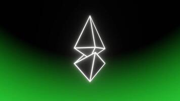 stigande av de roterad ethereum på grön bakgrund vj slinga video