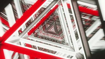 Rotated silver and red triangle tunnel VJ loop background video