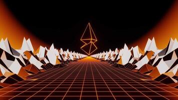 guld ethereum crypto mynt roterad på de blockchain väg bakgrund vj slinga video