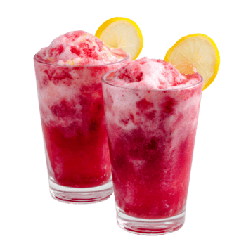 Refreshing raspberry lemonade floats topped with ice cream, a delightful summer beverage transparent background png