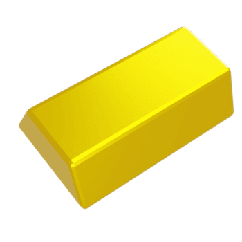 3D Cartoon Gold Ingot with Smooth Surface png