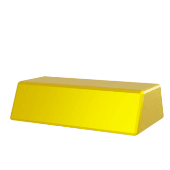 Single Gold Bar Rendered in 3D Soft Style png