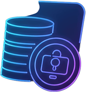 uma azul e roxa néon ícone do uma Arquivo com uma trava png