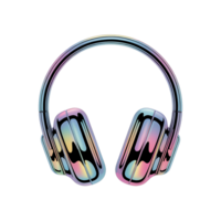 holográfico cromo auricular icono png