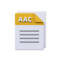 aac archivo, formato, 3d icono. audio compresión formato para música, transmisión, y digital sonido reproducción. png