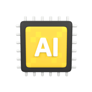 ai microchip isolado 3d render ícone ilustração png