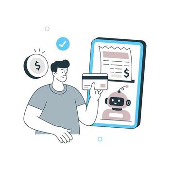 Ai checkout system illustration. EPS 10 File vector