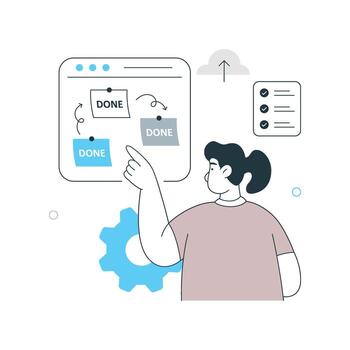 Optimized Workflow illustration. EPS 10 File vector